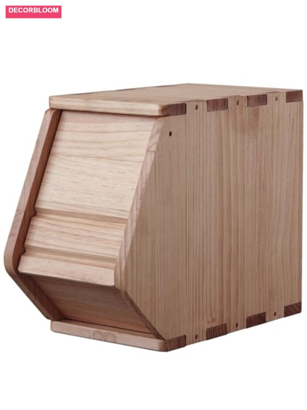 Solid Wood Stackable Storage Chest with Lids Modular Organizer